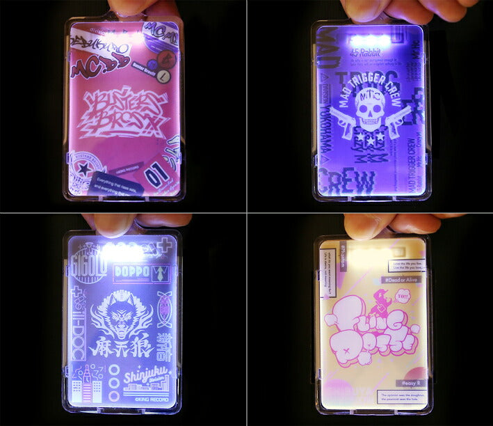 ヒプノシスマイク シブヤ・ディビジョン ピーカ + クリアパスケース 光る パスケース 定期入れ ICカード suica PASMO ICOCA PiTaPa 自動改札 コンビニ決済 nanaco WAON 社員証 IDチェック 電子マネー カード決済 LED Felica MIFARE 非接触型 PIICA ヒプマイ 渋谷
