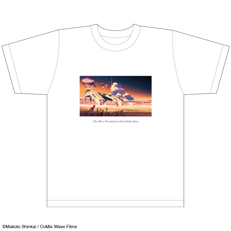 【雲のむこう、約束の場所】Tシャツ_場面2 - Mサイズ|デザイン画像
