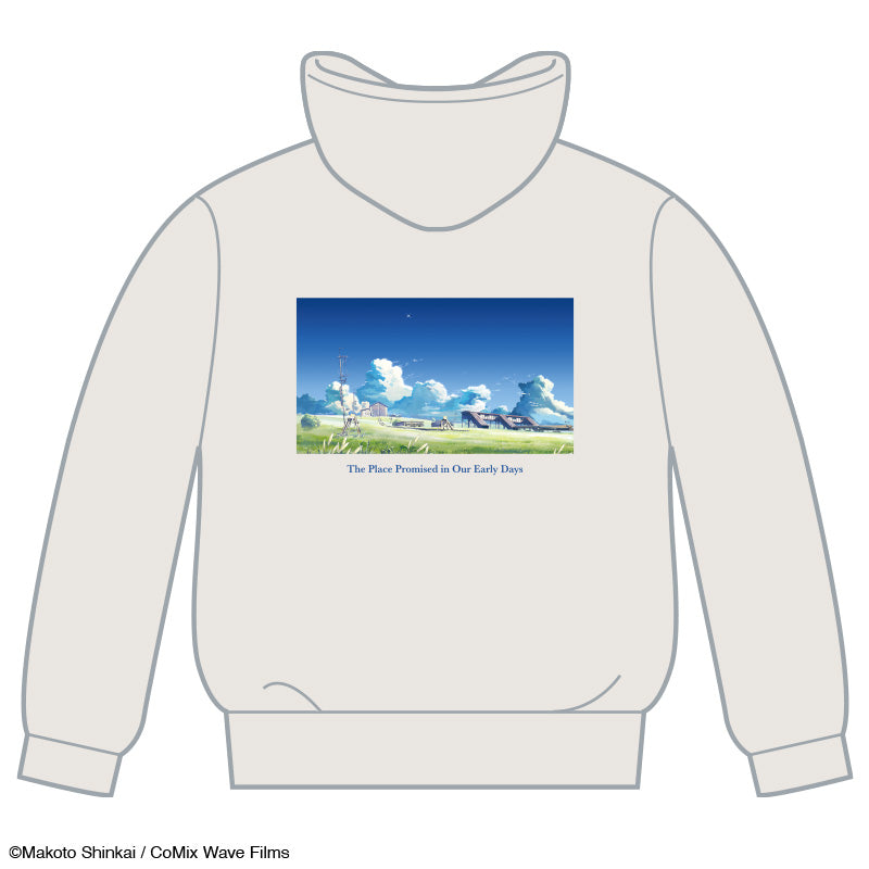 【雲のむこう、約束の場所】パーカー_場面2 - Mサイズ|デザイン画像