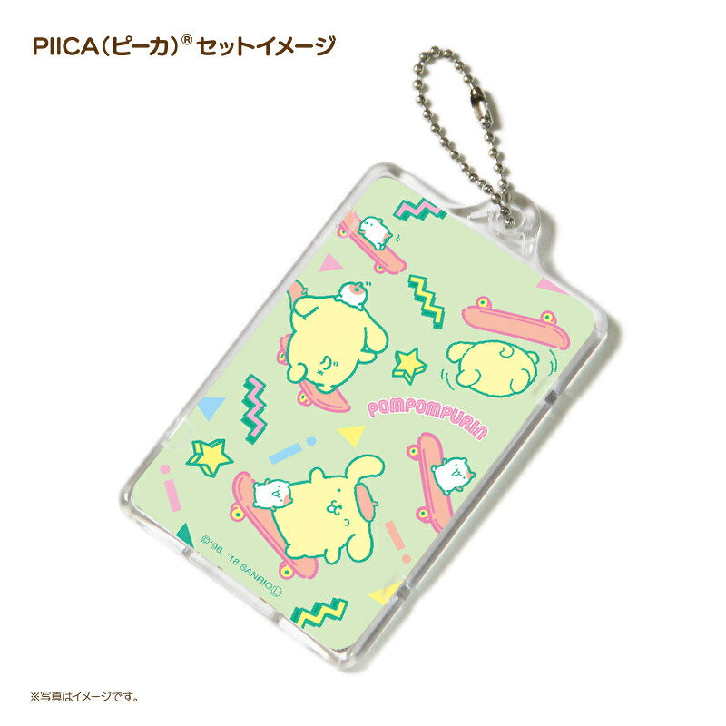 ポムポムプリン POP80s PIICA (ピーカ)+クリアパスケース ⇒ 光る パスケース 定期入れ ICカード suica PASMO 自動改札 コンビニ決済 nanaco WAON 社員証 IDチェック 電子マネー カード決済 LED 非接触型 ピーカ 限定 サンリオ プリン