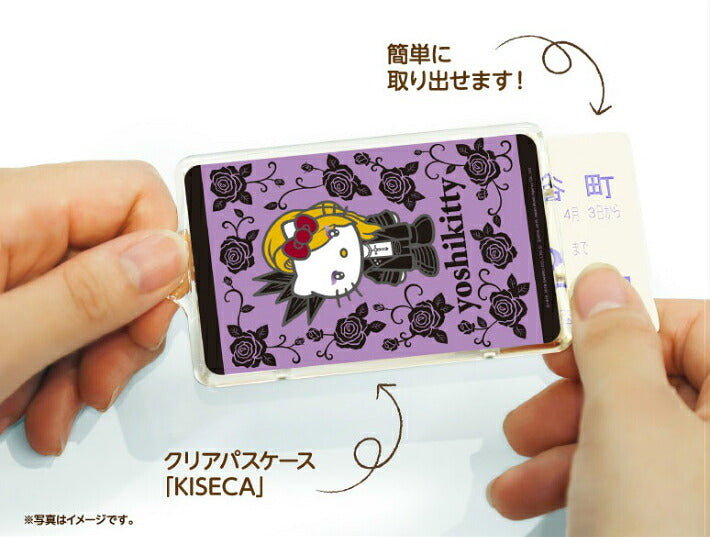 yoshikitty PIICA(ピーカ)+パスケース ⇒ 光る パスケース ICカードホルダー 定期入れ ICカード suica PASMO 自動改札 コンビニ決済 nanaco WAON 社員証 IDチェック 電子マネー カード決済 LED 非接触型 PIICA サンリオ キティ ヨシキティ