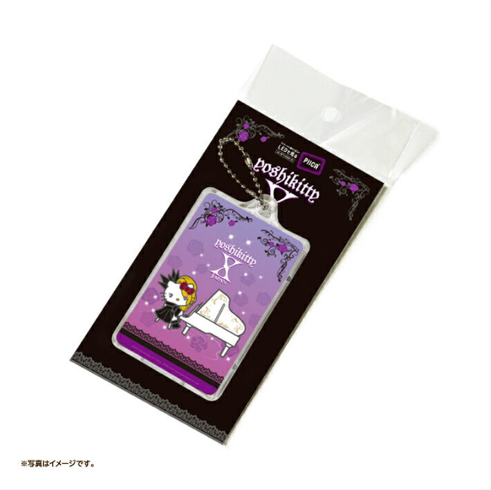 yoshikitty × PIICA（ピーカ） Piano ver. ⇒ 光る パスケース ICカードホルダー ピーカ 定期入れ ICカード suica PASMO 自動改札 コンビニ決済 nanaco WAON 社員証 IDチェック 電子マネー カード決済 LED 非接触型 PIICA サンリオ キティ ヨシキティ yoshiki