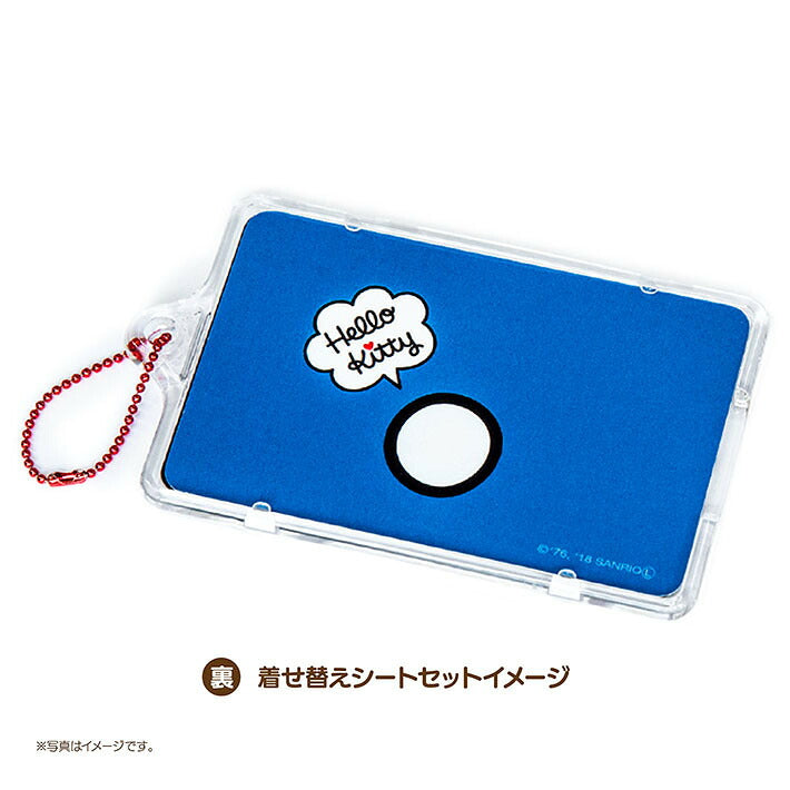 ハローキティ フェイス ピーカ＋クリアパスケース ⇒ 光る パスケース 定期入れ ICカード suica PASMO 自動改札 コンビニ決済 nanaco WAON 社員証 IDチェック 電子マネー カード決済 LED 非接触型 PIICA サンリオ キティ