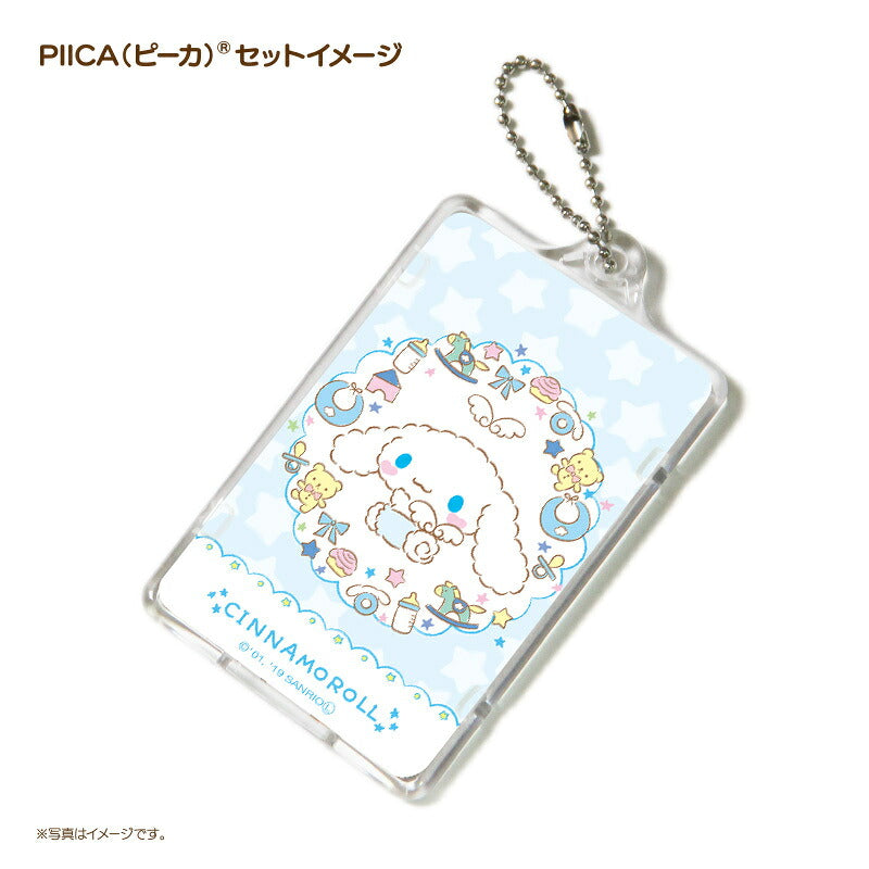 シナモロール ベイビーエンジェル PIICA(ピーカ) + クリアパスケース ⇒ 光る パスケース ICカードホルダー 定期入れ ICカード suica PASMO 自動改札 コンビニ決済 nanaco WAON 社員証 IDチェック 電子マネー カード決済 LED 非接触型 PIICA サンリオ シナモン