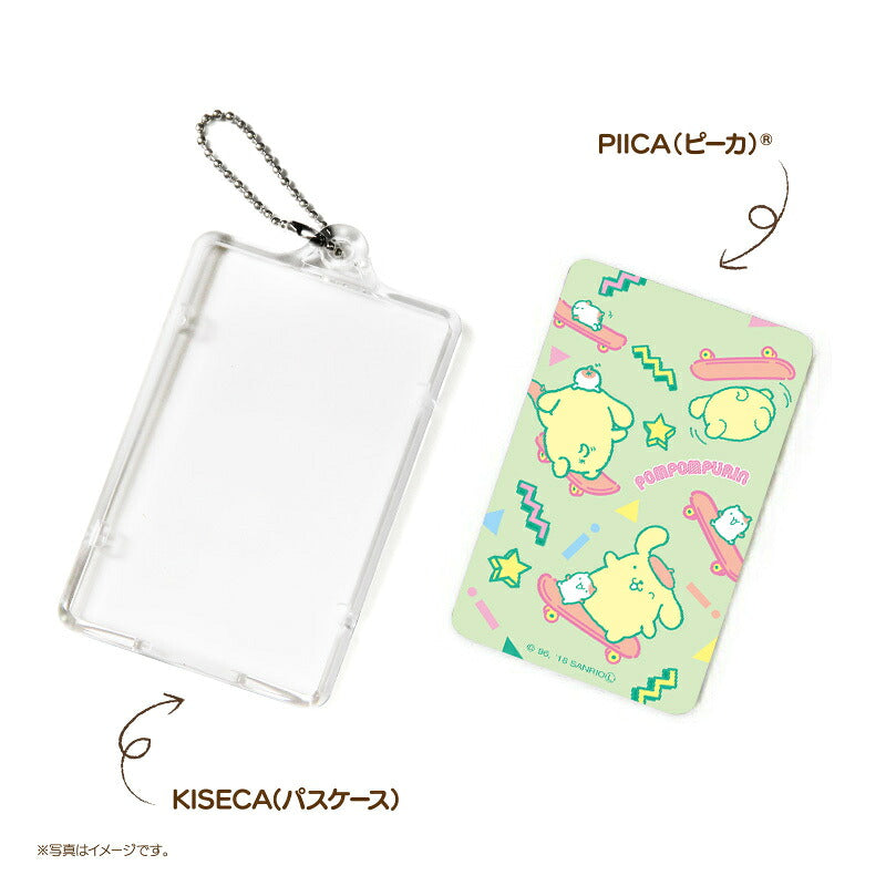 ポムポムプリン POP80s PIICA (ピーカ)＋クリアパスケース ⇒ 光る パスケース 定期入れ ICカード suica PASMO 自動改札 コンビニ決済 nanaco WAON 社員証 IDチェック 電子マネー カード決済 LED 非接触型 ピーカ 限定 サンリオ プリン