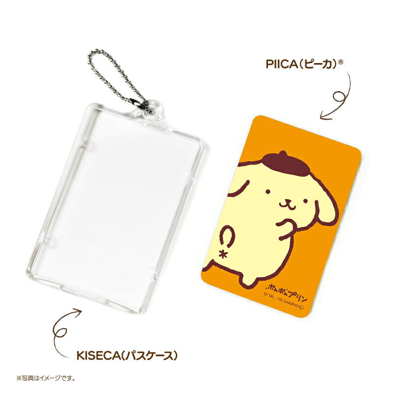 ポムポムプリン いってきます PIICA (ピーカ)＋クリアパスケース ⇒ 光る パスケース ICカードホルダー 定期入れ ICカード suica PASMO 自動改札 コンビニ決済 nanaco WAON 社員証 IDチェック 電子マネー カード決済 LED 非接触型 ピーカ 限定 サンリオ プリン