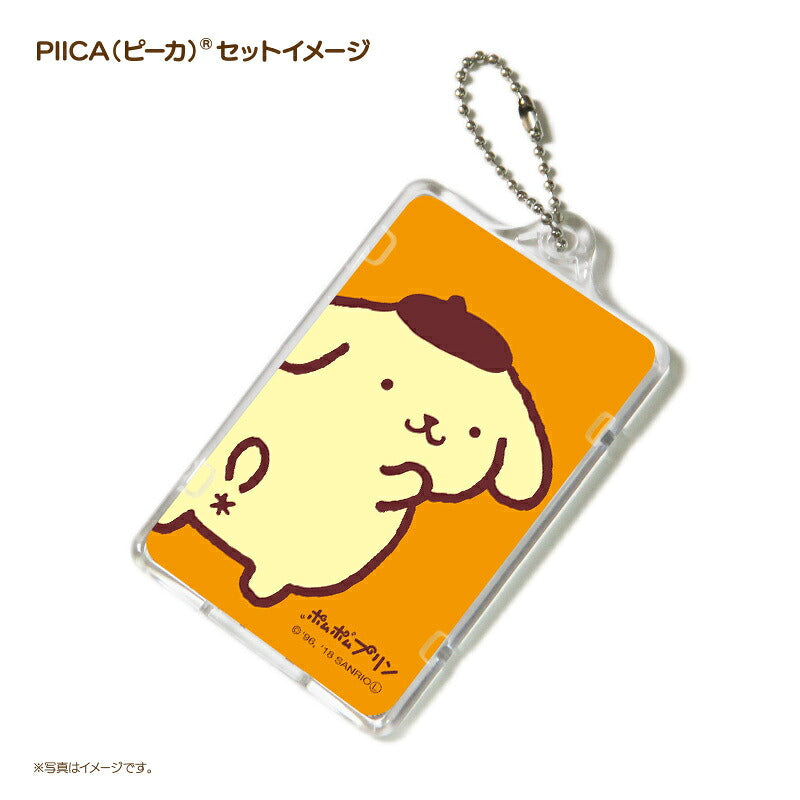 ポムポムプリン いってきます PIICA (ピーカ)＋クリアパスケース ⇒ 光る パスケース ICカードホルダー 定期入れ ICカード suica PASMO 自動改札 コンビニ決済 nanaco WAON 社員証 IDチェック 電子マネー カード決済 LED 非接触型 ピーカ 限定 サンリオ プリン