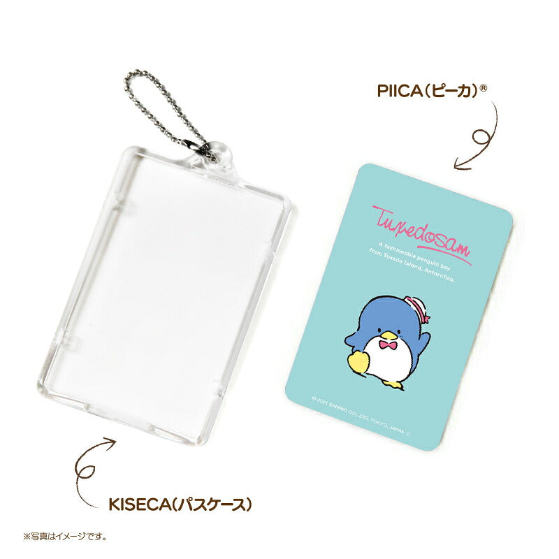 タキシードサム ピーカ+ICカードホルダー ( クリアパスケース )  Sシリーズ ⇒ 光る パスケース 定期入れ ICカード suica PASMO 自動改札 コンビニ決済 nanaco WAON 社員証 IDチェック 電子マネー カード決済 LED 非接触型 PIICA サンリオ サム