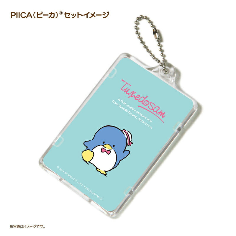 タキシードサム ピーカ+ICカードホルダー ( クリアパスケース )  Sシリーズ ⇒ 光る パスケース 定期入れ ICカード suica PASMO 自動改札 コンビニ決済 nanaco WAON 社員証 IDチェック 電子マネー カード決済 LED 非接触型 PIICA サンリオ サム