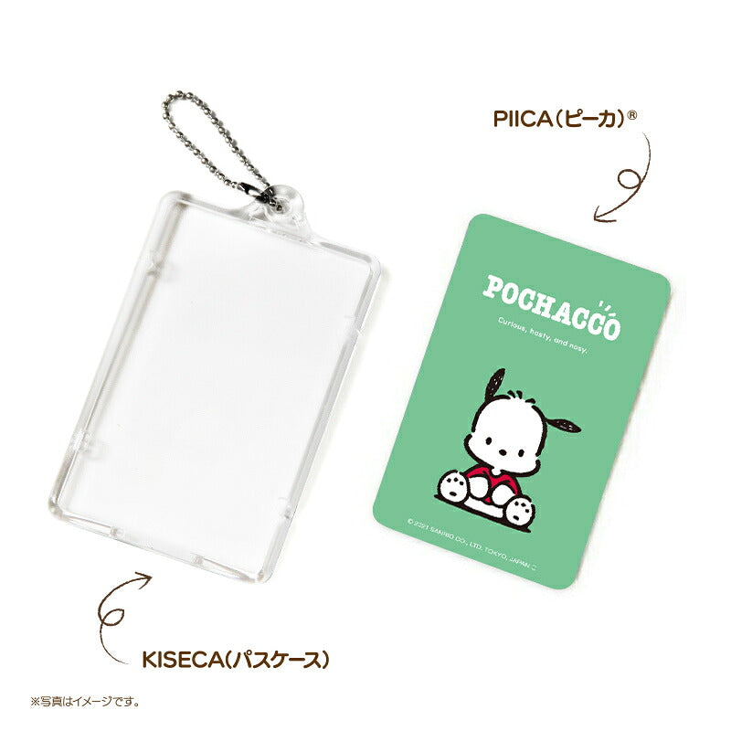 ポチャッコ ピーカ+ICカードホルダー ( クリアパスケース ) Sシリーズ ⇒ 光る パスケース 定期入れ ICカード suica PASMO 自動改札 コンビニ決済 nanaco WAON 社員証 IDチェック 電子マネー カード決済 LED 非接触型 PIICA サンリオ Pochacco