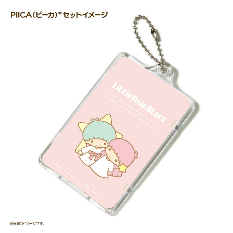 リトルツインスターズ ピーカ+ICカードホルダー ( クリアパスケース ) Sシリーズ ⇒ 光る パスケース 定期入れ ICカード suica PASMO 自動改札 コンビニ決済 nanaco WAON 社員証 IDチェック 電子マネー カード決済 LED 非接触型 PIICA サンリオ キキララ  LittleTwinStars