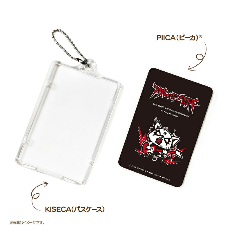アグレッシブ烈子 ピーカ+ICカードホルダー ( クリアパスケース )  Sシリーズ ⇒ 光る パスケース 定期入れ ICカード suica PASMO 自動改札 コンビニ決済 nanaco WAON 社員証 IDチェック 電子マネー カード決済 LED 非接触型 PIICA サンリオ レッサーパンダ