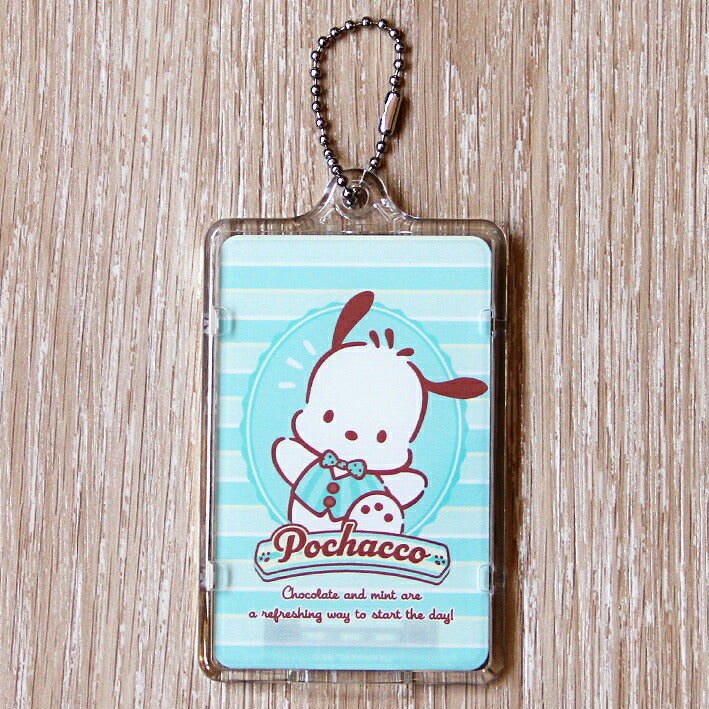 ポチャッコ チョコミント  PIICA(ピーカ） + パスケース ⇒ 光る ICカードホルダー 定期入れ ICカード suica PASMO 自動改札 コンビニ決済 nanaco WAON 社員証 IDチェック 電子マネー カード決済 LED 非接触型 PIICA サンリオ 限定