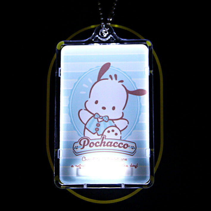 ポチャッコ チョコミント  PIICA(ピーカ） + パスケース ⇒ 光る ICカードホルダー 定期入れ ICカード suica PASMO 自動改札 コンビニ決済 nanaco WAON 社員証 IDチェック 電子マネー カード決済 LED 非接触型 PIICA サンリオ 限定