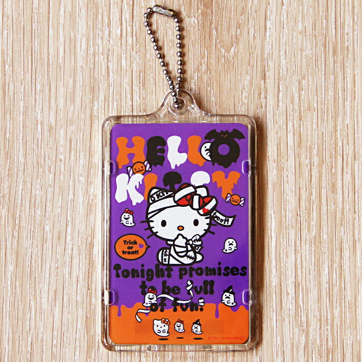 ハローキティ ハロウィン PIICA (ピーカ)+クリアパスケース（ICカードホルダー） ⇒ 光る パスケース 定期入れ ICカード suica PASMO 自動改札 コンビニ決済 nanaco WAON 社員証 IDチェック 電子マネー カード決済 LED 非接触型 ピーカ 限定 サンリオ