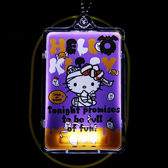 ハローキティ ハロウィン PIICA (ピーカ)+クリアパスケース（ICカードホルダー） ⇒ 光る パスケース 定期入れ ICカード suica PASMO 自動改札 コンビニ決済 nanaco WAON 社員証 IDチェック 電子マネー カード決済 LED 非接触型 ピーカ 限定 サンリオ