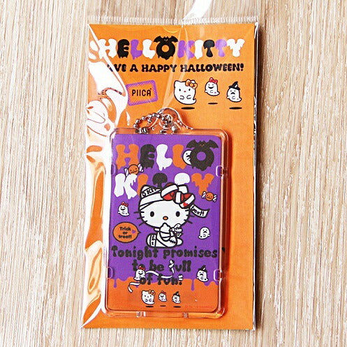 ハローキティ ハロウィン PIICA (ピーカ)+クリアパスケース（ICカードホルダー） ⇒ 光る パスケース 定期入れ ICカード suica PASMO 自動改札 コンビニ決済 nanaco WAON 社員証 IDチェック 電子マネー カード決済 LED 非接触型 ピーカ 限定 サンリオ