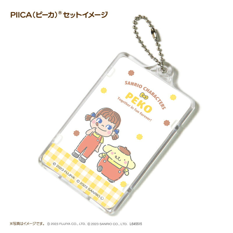 PEKO×サンリオキャラクターズ ［ポムポムプリン］ ピーカ? ICカードホルダー⇒  LED内蔵 光るパスケース 定期入れ 非接触型 ICカード 交通系ICカード 社員証 IDカード 電子マネーカード ICカードホルダー PEKO ペコちゃん ポムポムプリン