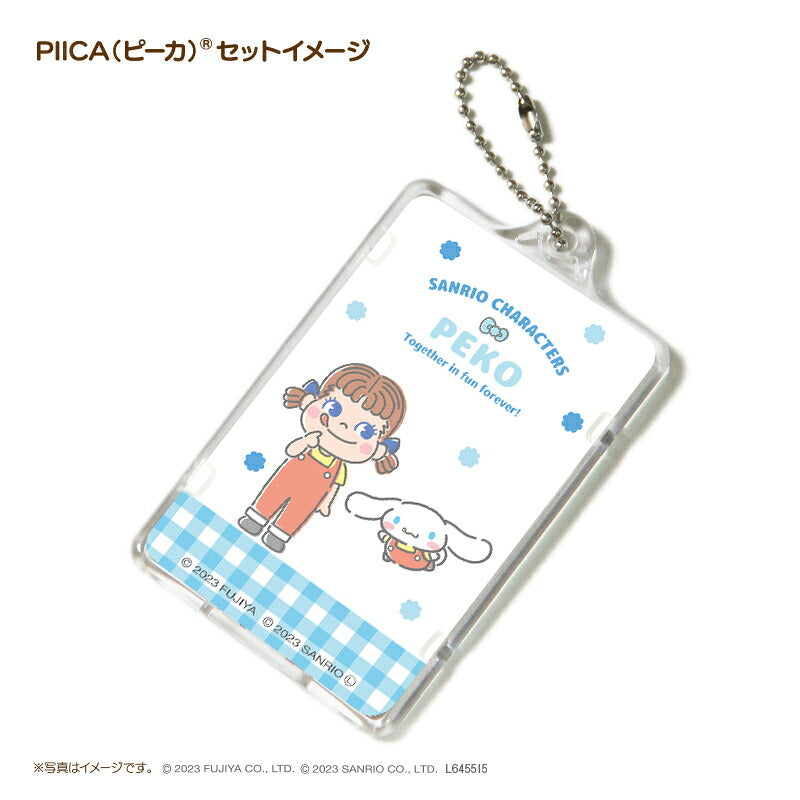 PEKO×サンリオキャラクターズ ［シナモロール］ ピーカ? ICカードホルダー⇒  LED内蔵 光るパスケース 定期入れ 非接触型 ICカード 交通系ICカード 社員証 IDカード 電子マネーカード ICカードホルダー PEKO ペコちゃん シナモロール サンリオ