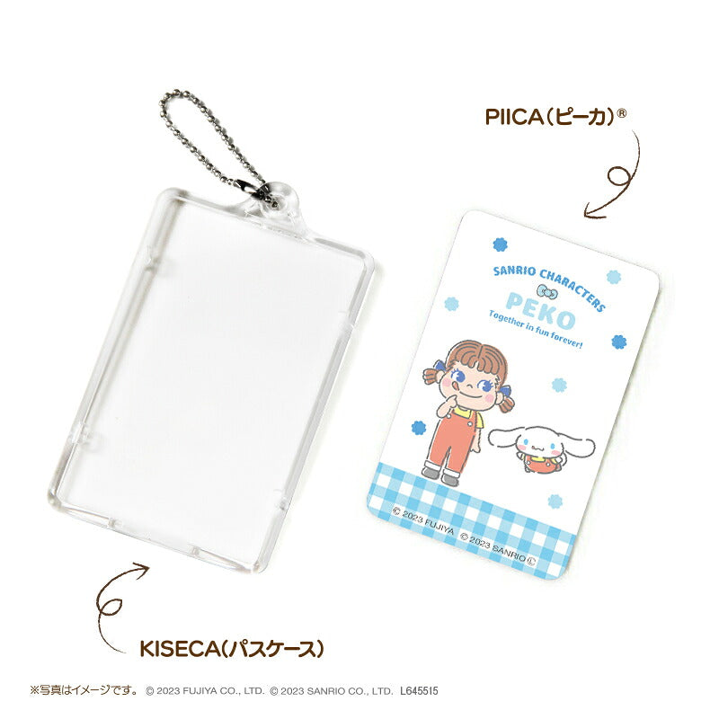 PEKO×サンリオキャラクターズ ［シナモロール］ ピーカ? ICカードホルダー⇒  LED内蔵 光るパスケース 定期入れ 非接触型 ICカード 交通系ICカード 社員証 IDカード 電子マネーカード ICカードホルダー PEKO ペコちゃん シナモロール サンリオ
