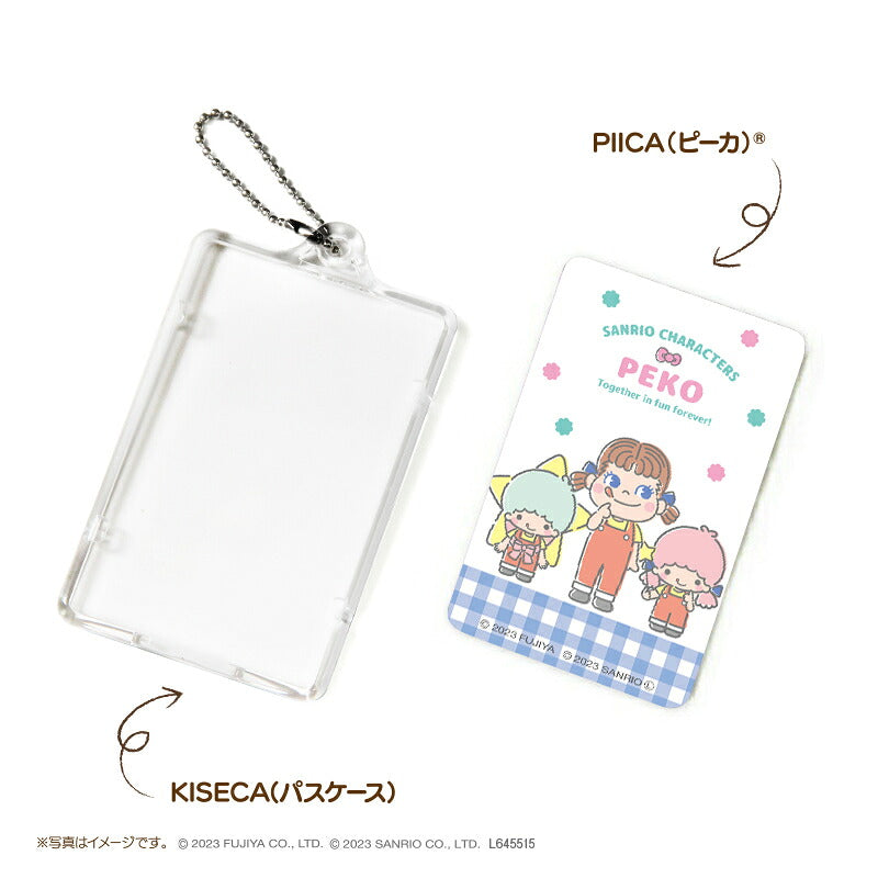 PEKO×サンリオキャラクターズ ［リトルツインスターズ］ ピーカ? ICカードホルダー⇒  LED内蔵 光るパスケース 定期入れ 非接触型 ICカード 交通系ICカード 社員証 IDカード 電子マネーカード ICカードホルダー PEKO ペコちゃん サンリオ