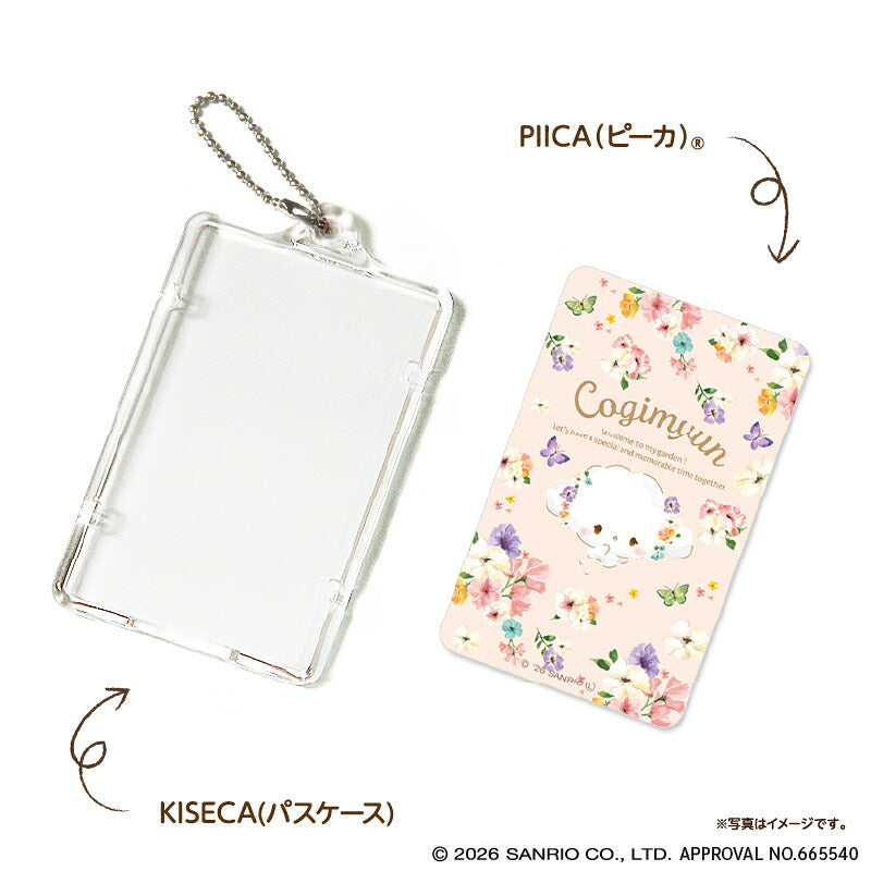  パステルビビットな水彩絵柄 こぎみゅん PIICA+クリアICカードケース ⇒ 光るパスケース 光るICカード 定期入れ ICカード 交通系IC 社員証 IDカード piica  sanrio サンリオ