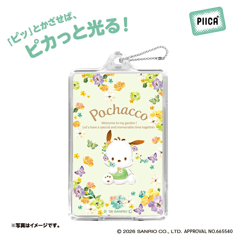  パステルビビットな水彩絵柄 ポチャッコ PIICA+クリアICカードケース ⇒ 光るパスケース 光るICカード 定期入れ ICカード 交通系IC 社員証 IDカード piica  sanrio サンリオ
